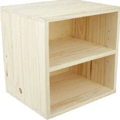 Gifi Rangement|Cube de rangement 2 niches pin naturel