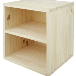 Gifi Rangement|Cube de rangement 2 niches pin naturel