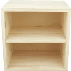 Gifi Rangement|Cube de rangement 2 niches pin naturel