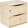 Gifi Rangement|Cube de rangement 2 tiroirs pin naturel