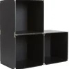 Gifi Rangement|Cube de rangement déco noir x3