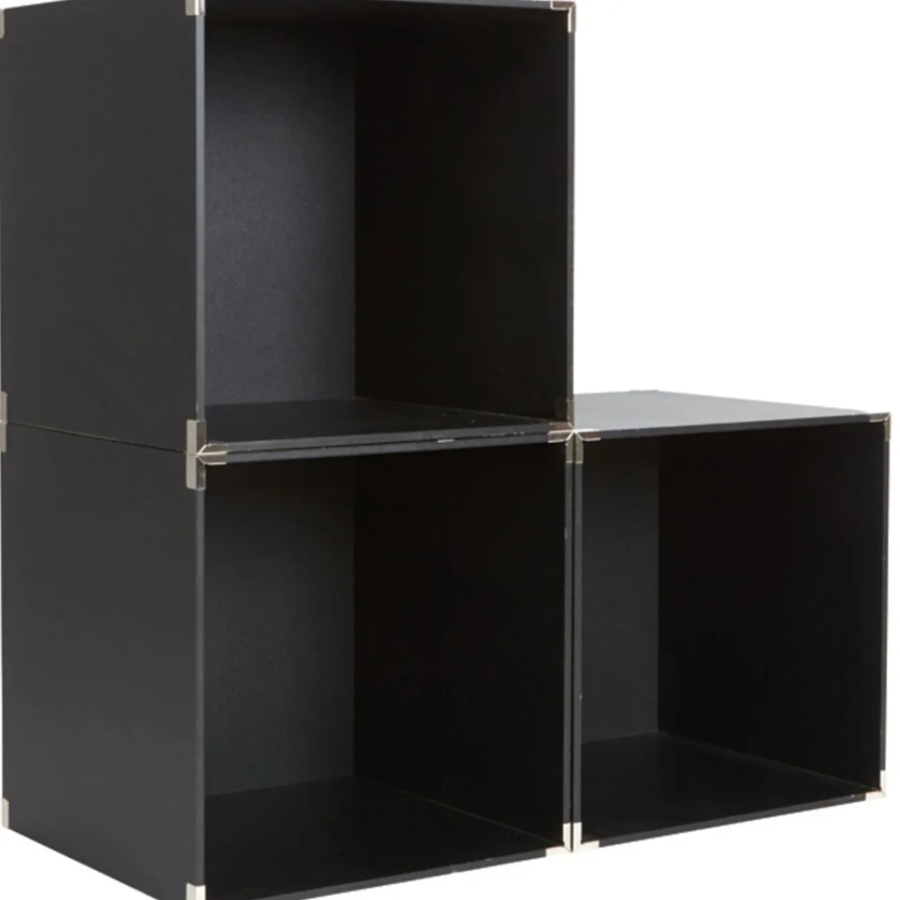 Gifi Rangement|Cube de rangement déco noir x3