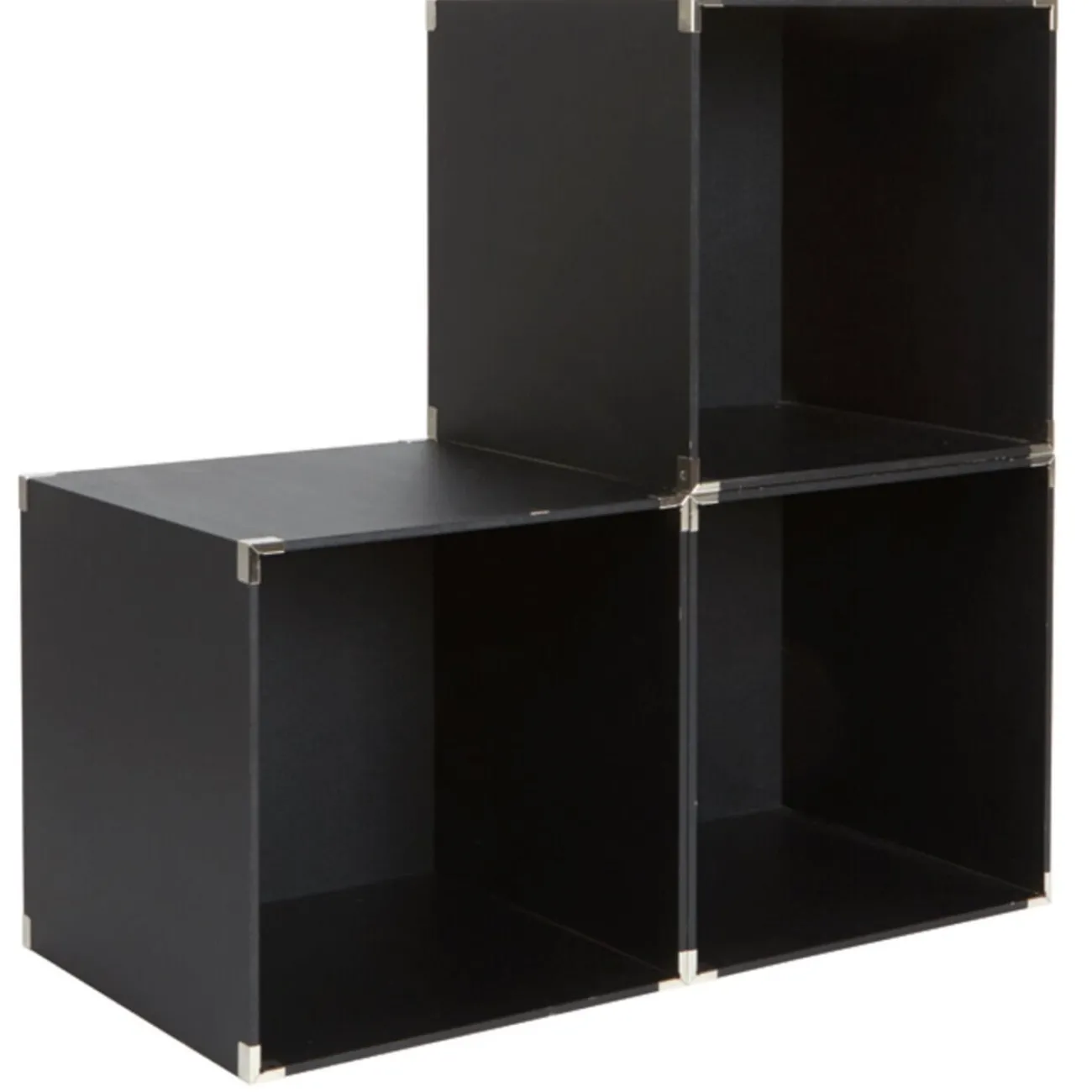 Gifi Rangement|Cube de rangement déco noir x3