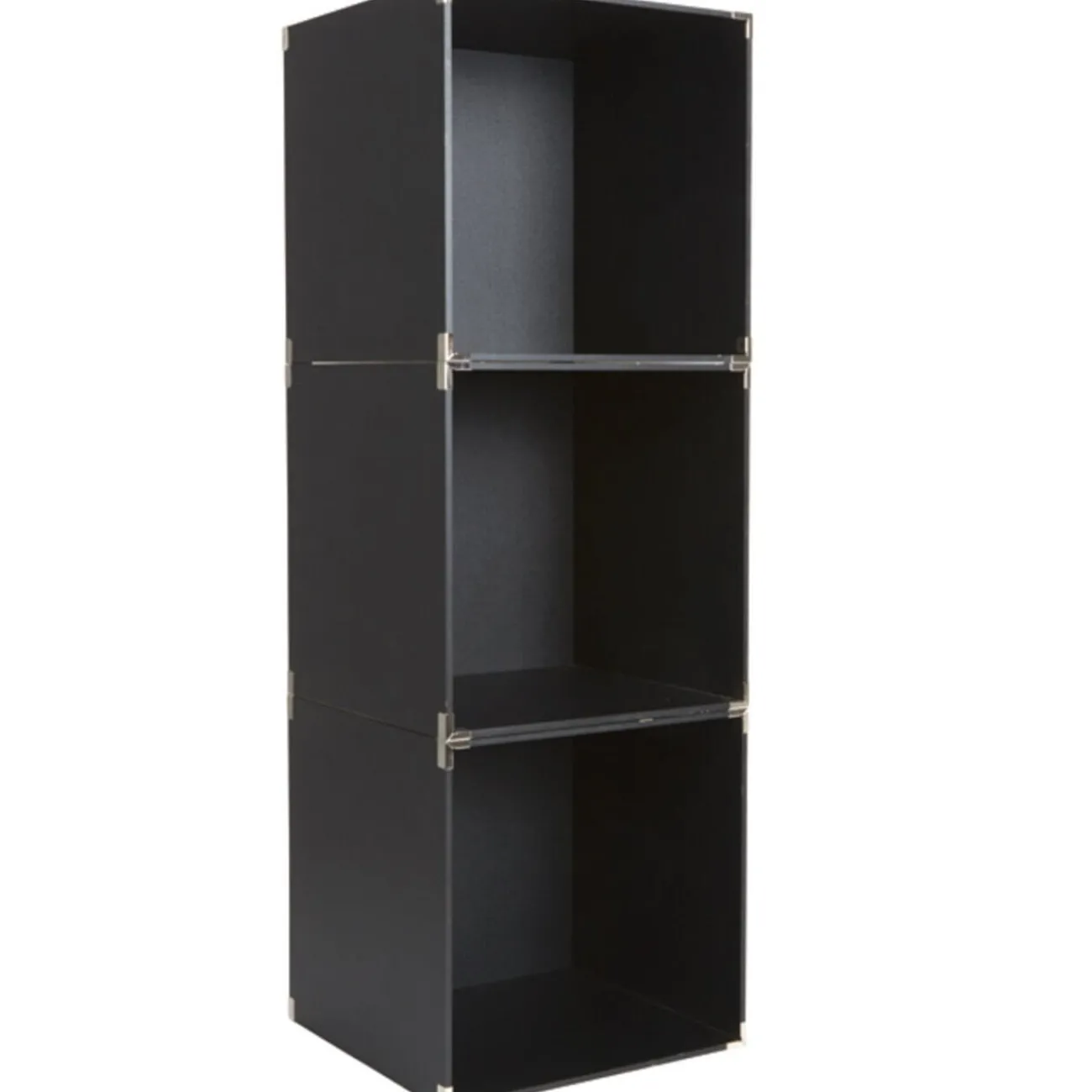 Gifi Rangement|Cube de rangement déco noir x3