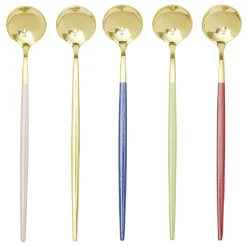 Gifi Cuillère mazagran en inox avec manche couleur x5