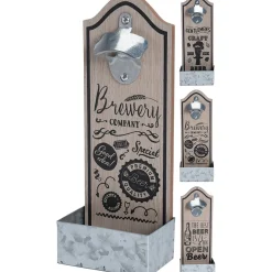 Gifi Décapsuleur mural en bois inscription thème bistrot