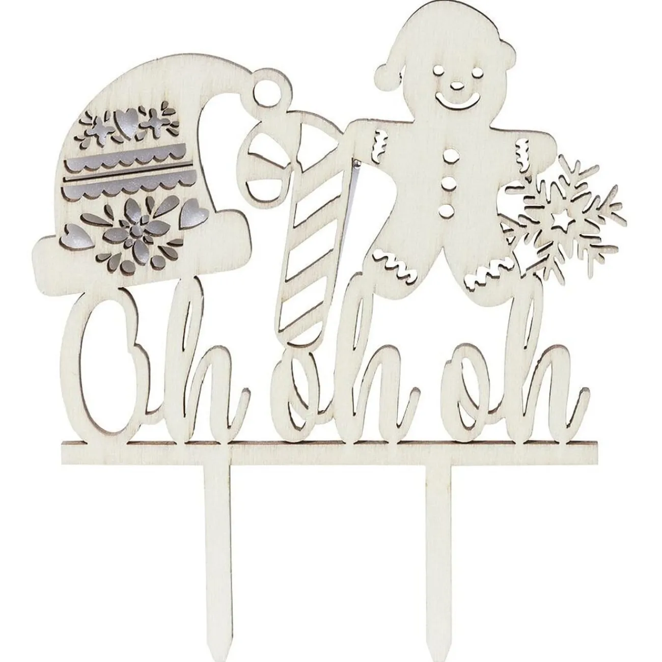 Gifi Décoration gâteau de Noël en bois beige