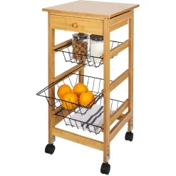 Gifi Desserte 3 niveaux bambou et métal