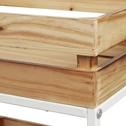 Gifi Desserte à roulette en bois design cagette naturel 3 niveaux