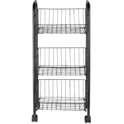 Gifi Desserte à roulettes 3 niveaux métal noir