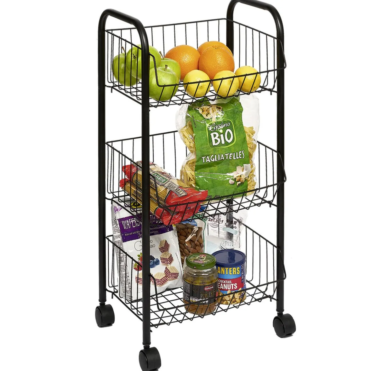 Gifi Desserte à roulettes 3 niveaux métal noir