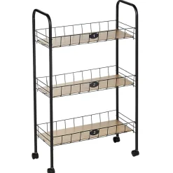 Gifi Desserte à roulettes 3 niveaux métal et bois