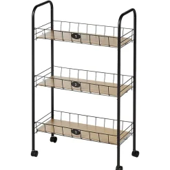 Gifi Desserte à roulettes 3 niveaux métal et bois