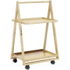 Gifi Desserte à roulettes bambou 2 niveaux 50x38xH78cm