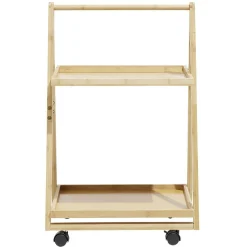 Gifi Desserte à roulettes bambou 2 niveaux 50x38xH78cm