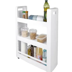 Gifi Entretien Du Linge|Desserte à roulettes blanche