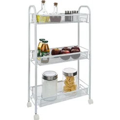 Gifi Desserte cuisine 3 niveaux métal blanc