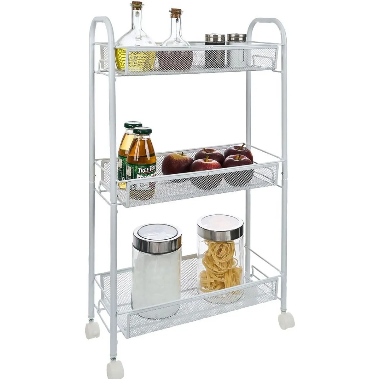 Gifi Desserte cuisine 3 niveaux métal blanc