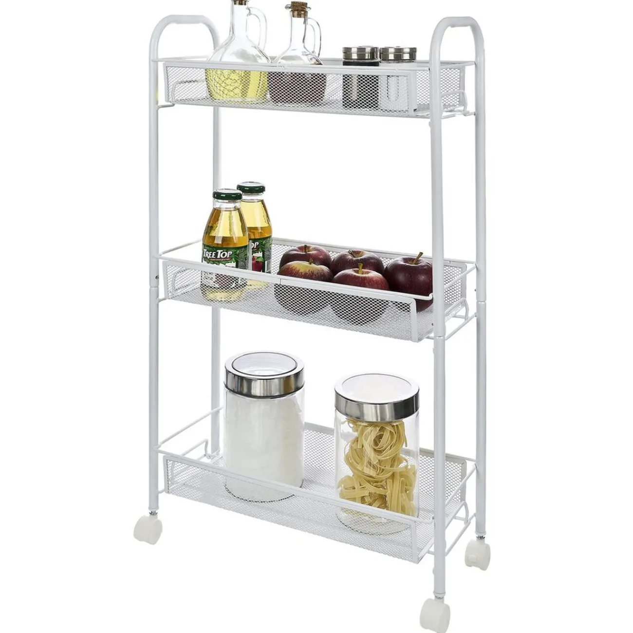 Gifi Desserte cuisine 3 niveaux métal blanc