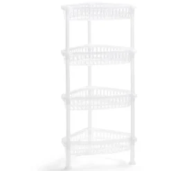 Gifi Desserte d'angle 4 niveaux plastique transparent 38x33xH82cm