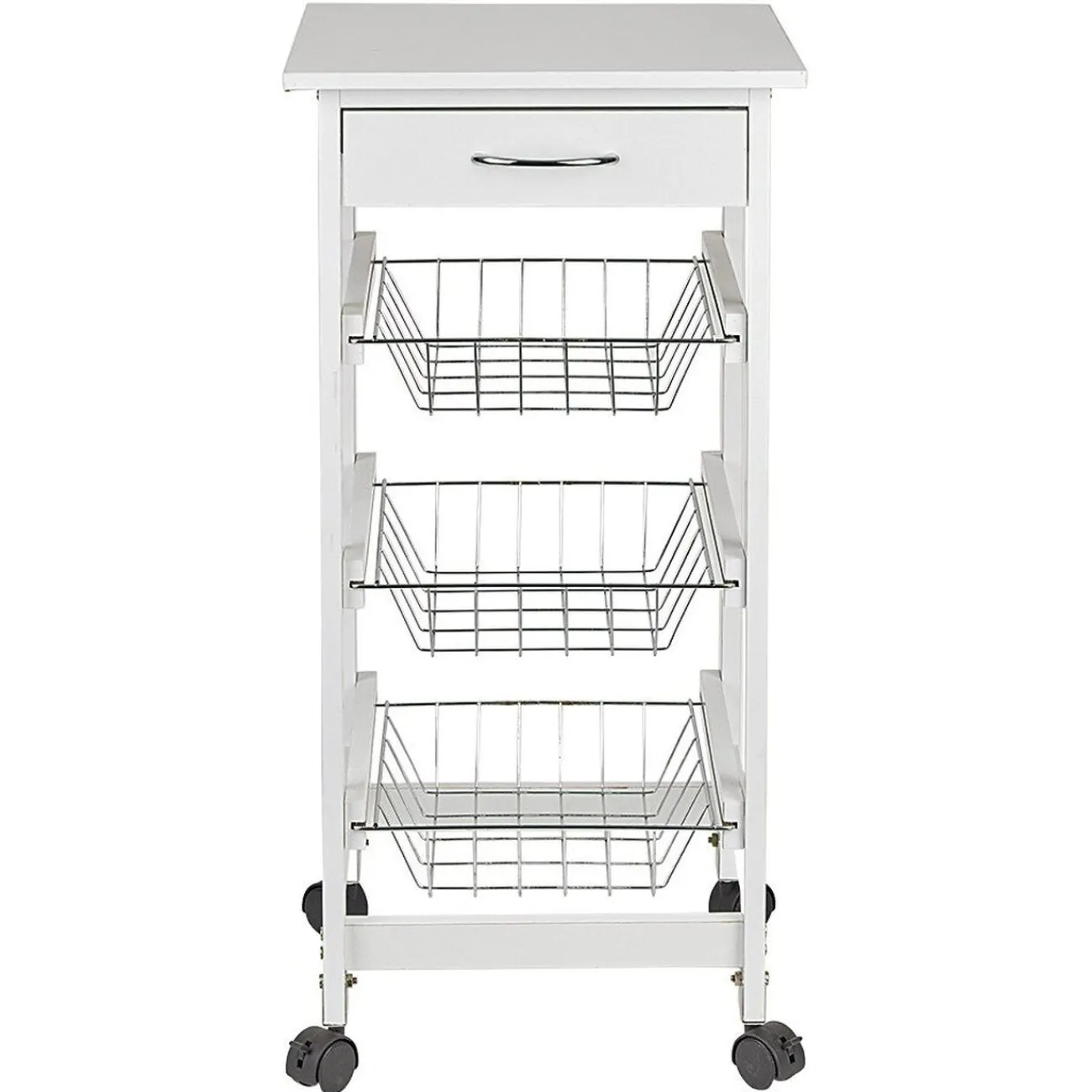 Gifi Desserte de cuisine mdf métal blanc gris