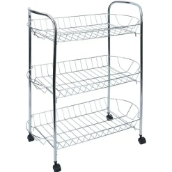 Gifi Desserte en métal gris 3 niveaux - L.51xl.26,5xH.57cm