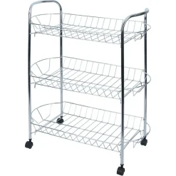 Gifi Desserte en métal gris 3 niveaux - L.51xl.26,5xH.57cm