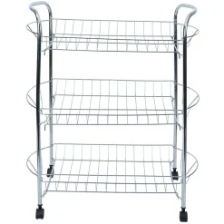 Gifi Desserte en métal gris 3 niveaux - L.51xl.26,5xH.57cm