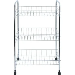 Gifi Desserte en métal gris 3 niveaux - L.41xl.26,5xH.61,5cm