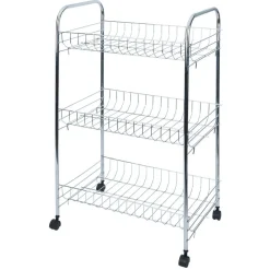 Gifi Desserte en métal gris 3 niveaux - L.41xl.26,5xH.61,5cm