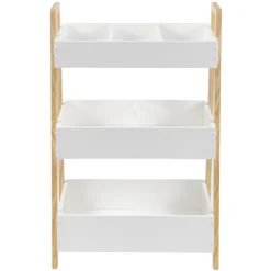 Gifi Rangement|Desserte meuble de rangement 3 niveaux blanc naturel