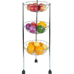 Gifi Desserte ovale 3 paniers inox H.70,5cm
