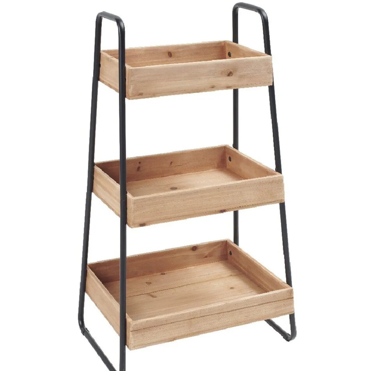 Gifi Desserte vintage 3 niveaux noir naturel