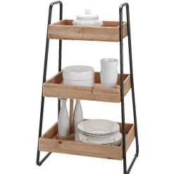 Gifi Desserte vintage 3 niveaux noir naturel