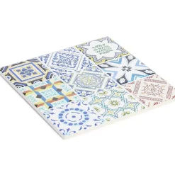 Gifi Dessous de plat carré céramique design carreau de ciment 15,2x15,2cm