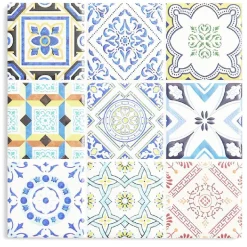 Gifi Dessous de plat carré céramique design carreau de ciment 15,2x15,2cm