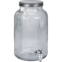 Gifi Distributeur à boisson en verre strié 5,5L