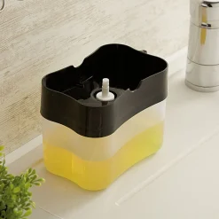 Gifi Aménagement Salle De Bain^Distributeur à savon liquide vaisselle 385 ml et éponge