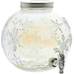 Gifi Distributeur de boisson en verre motif flocons iridescent 5,5L