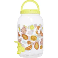 Gifi Distributeur de boisson en plastique avec robinet et 4 gobelets