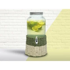 Gifi Distributeur de boisson verre 5,5L avec support - Ø22,5xH42,5cm