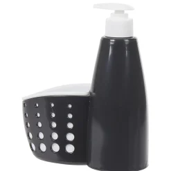 Gifi Nettoyage Et Entretien|Distributeur de liquide vaisselle avec compartiment à éponge noir