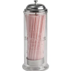 Gifi Distributeur de pailles transparent gris