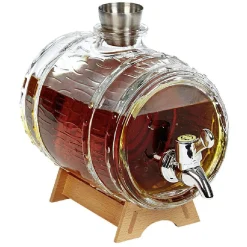 Gifi Distributeur de rhum avec socle en bois 1,5 L