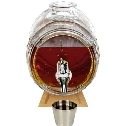 Gifi Distributeur de rhum avec socle en bois 1,5 L