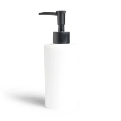 Gifi Aménagement Salle De Bain^Distributeur de savon à pompe Ø6,8x18,5cm plastique noir et blanc