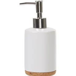 Gifi Aménagement Salle De Bain^Distributeur de savon céramique blanc avec fond liège