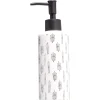 Gifi Aménagement Salle De Bain^Distributeur de savon céramique blanc et noir motif trait Ø6xH15cm