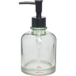Gifi Aménagement Salle De Bain^Distributeur de savon en verre transparent vert Ø8xH17cm
