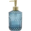 Gifi Aménagement Salle De Bain^Distributeur de savon en verre effet cristallin bleu Ø8xH17,5cm
